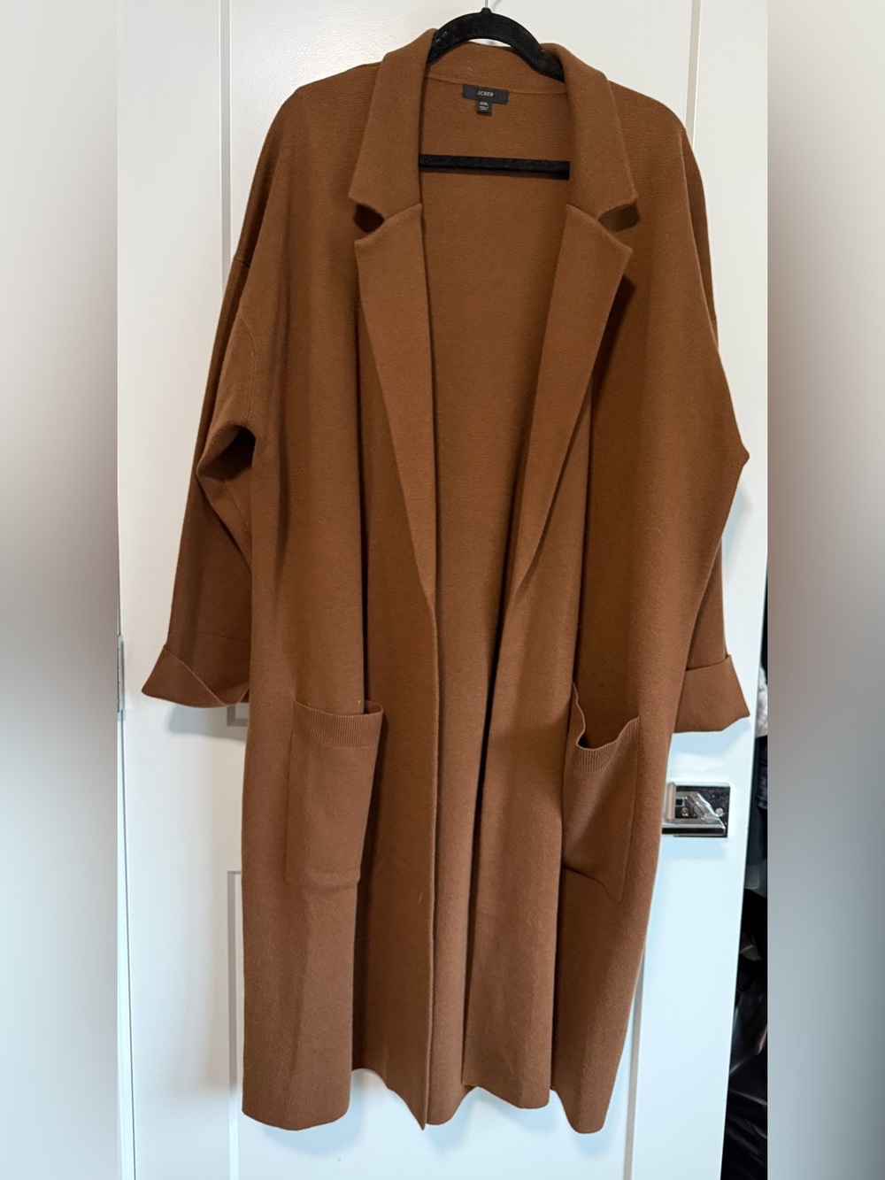 J. Crew Brown Open-Front Long Cardigan